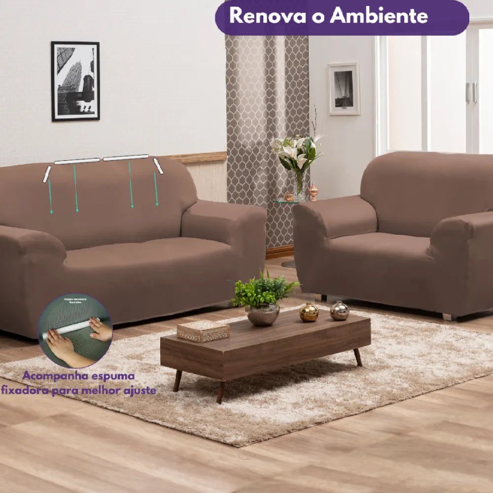 Capa de Sofá Elastex - Chocolate