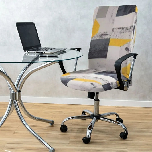 Capa para Cadeira de Escritório Presidente - Mármore Cinza