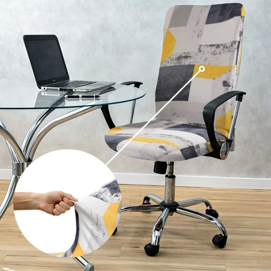 Capa para Cadeira de Escritório Presidente - Mármore Cinza