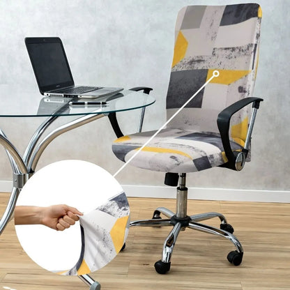 Capa para Cadeira de Escritório Presidente - Mármore Cinza