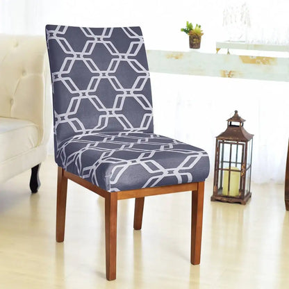 Capa para Cadeira de Jantar - Geo Chumbo
