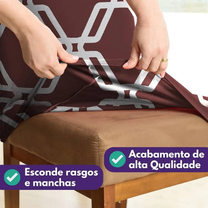 Capa para Cadeira de Jantar - Geo Tabaco