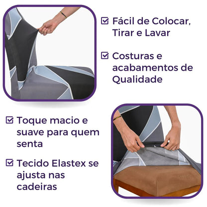 Capa Para Cadeira de Jantar - Geo Urbana