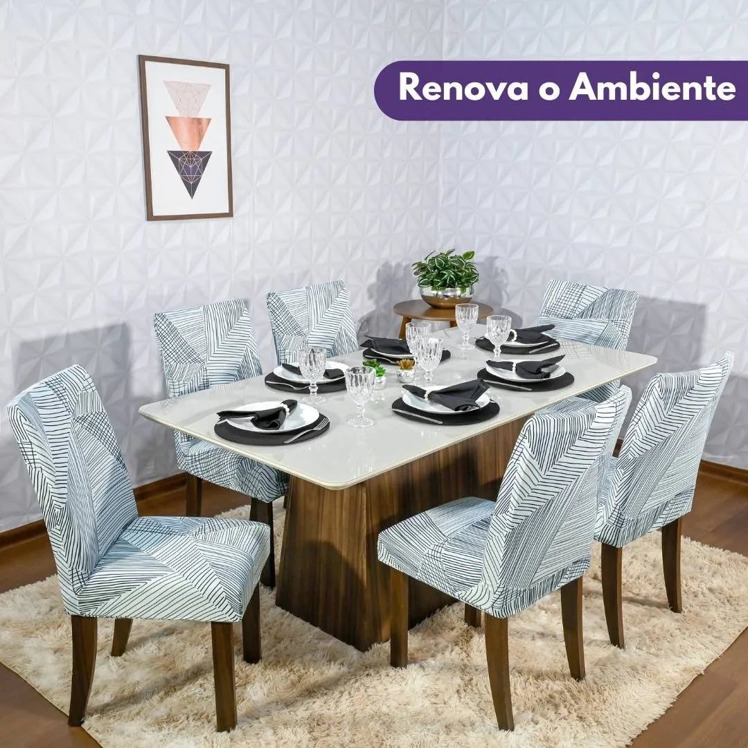 Capa Para Cadeira de Jantar - Geo Escandinavo