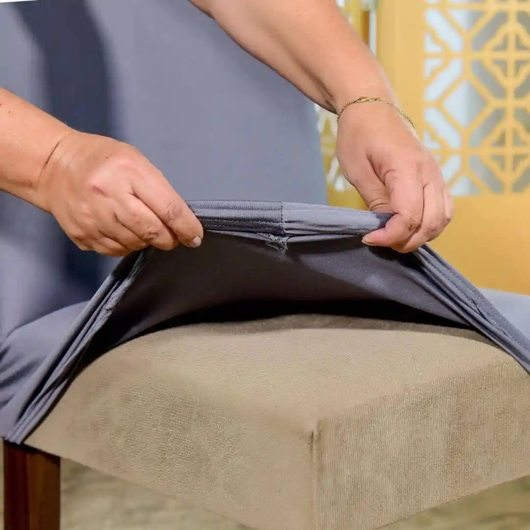 Capa Cadeira Jantar Spandex - Chumbo