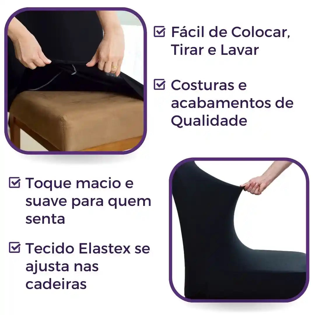 Capa para Cadeira de Jantar - Preta