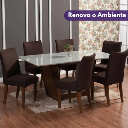 Capa Para Cadeira de Jantar - Marrom Tabaco