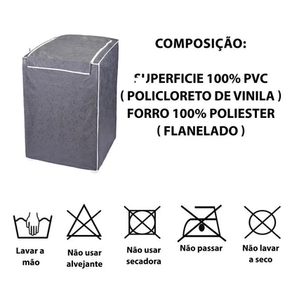 Capa para Máquina de Lavar Cinza - Vários tamanhos