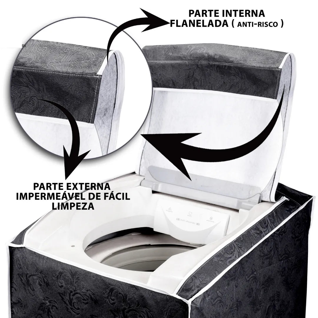 Capa para Máquina de Lavar Grafite - Vários tamanhos