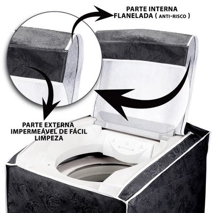 Capa para Máquina de Lavar Grafite - Vários tamanhos