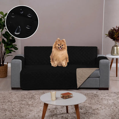 Capa Protetora Sofá Impermeável Caqui-Preto