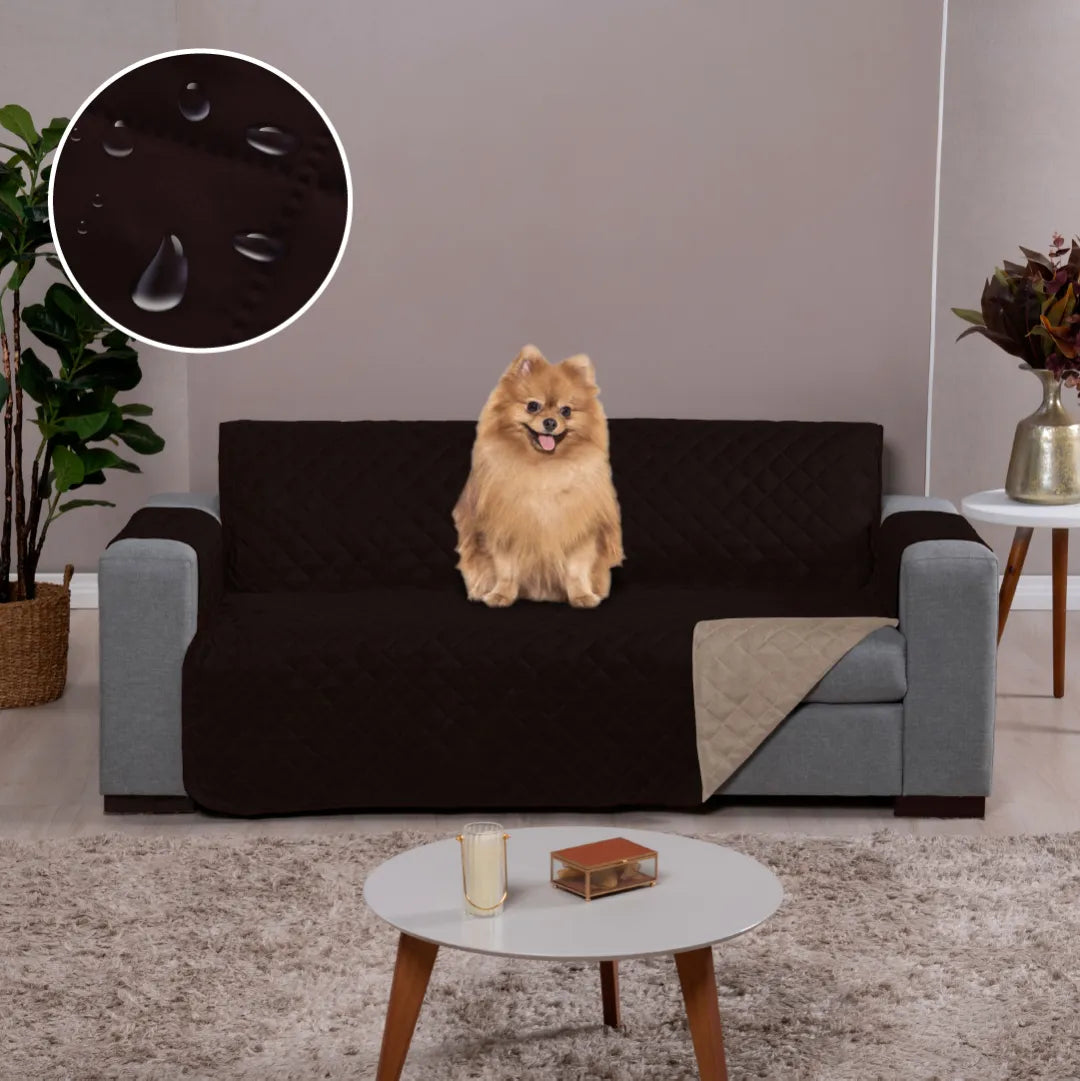 Capa Protetora Sofá Impermeável Caqui-Tabaco