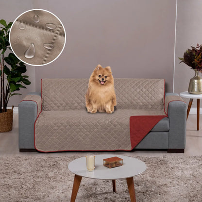 Capa Protetora Sofá Impermeável Vermelho-Caqui