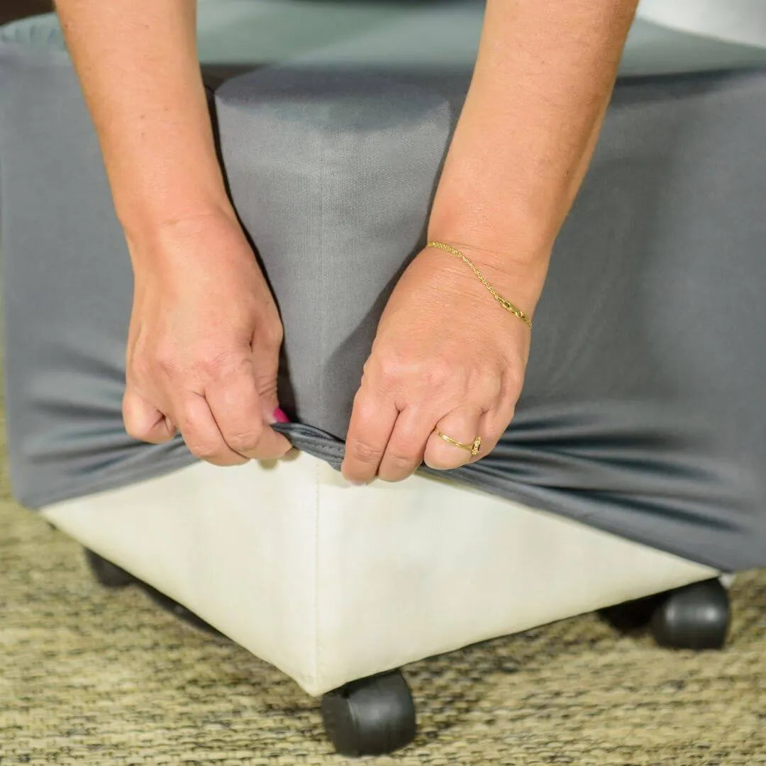 Capa para Puff Quadrado - Cinza Escuro