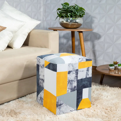 Capa para Puff Quadrado - Mármore Cinza