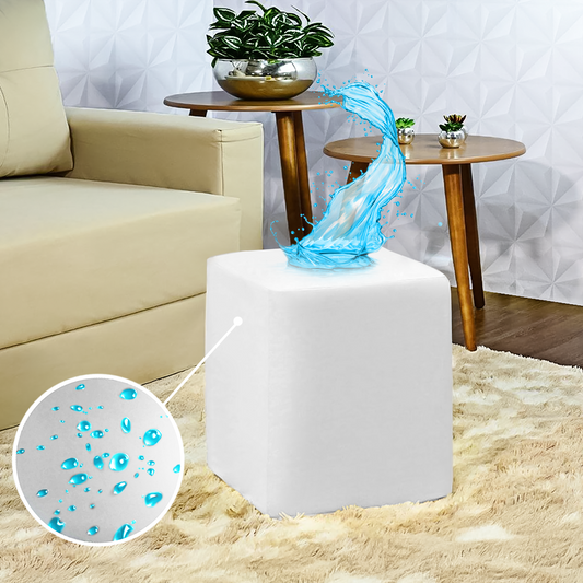 Capa para Puff Quadrado Impermeável - Branca