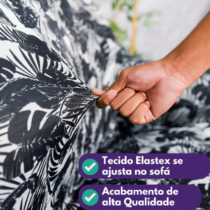 Capa de Sofá Elastex - Black Flower
