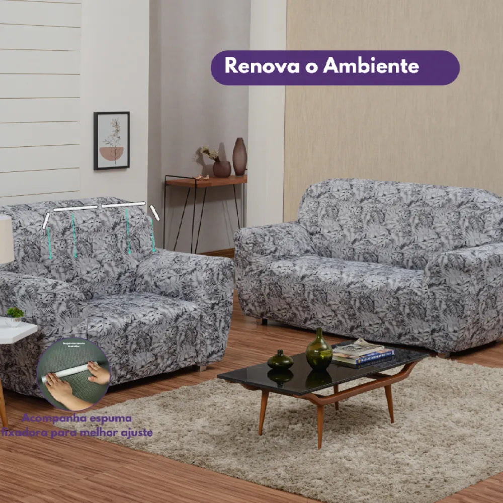 Capa de Sofá Elastex - White Flower