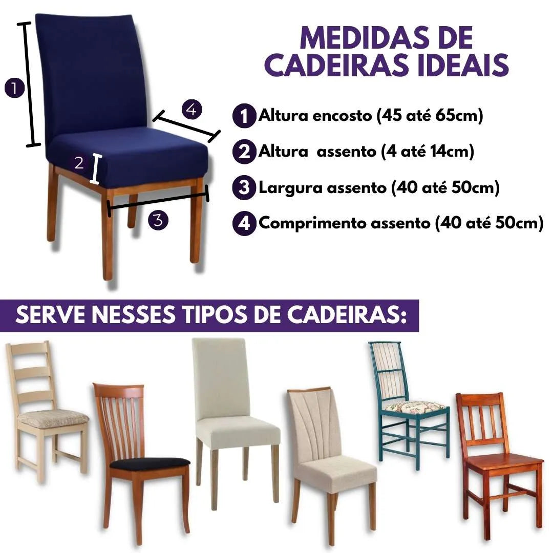 Capa Para Cadeira de Jantar - Azul Marinho