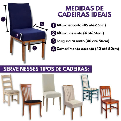 Capa Para Cadeira de Jantar - Azul Marinho