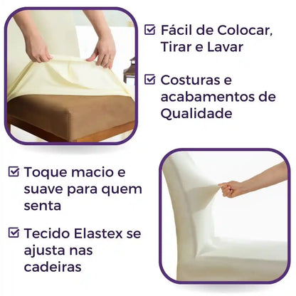 Capa Para Cadeira de Jantar - Creme