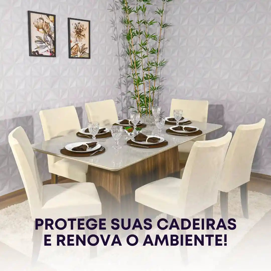 Capa Cadeira Suede Confort Plus - Creme