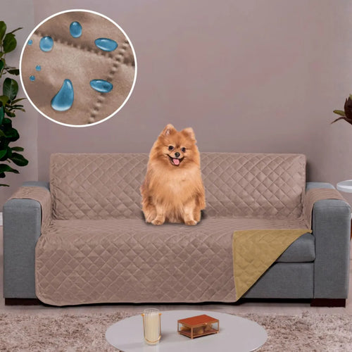 Capa Protetora Sofá Impermeável Caqui-Palha