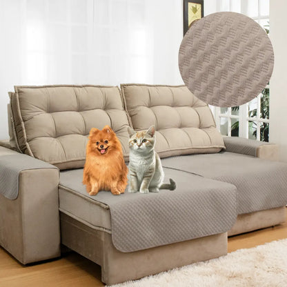 Capa Protetora Arranhão Gato Sofá Retrátil Boutique - Avelã
