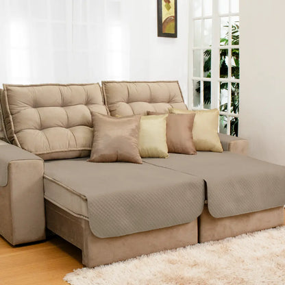 Capa Protetora Arranhão Gato Sofá Retrátil Boutique - Avelã