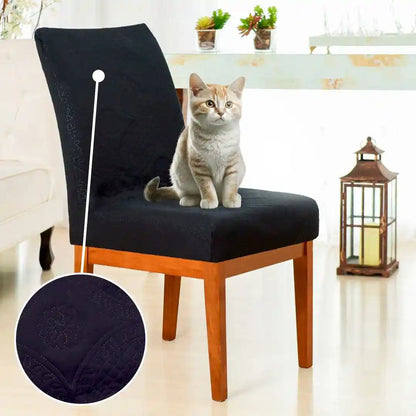 Capa Protetora de Cadeira Arranhão Gato Acolchoada - Preto