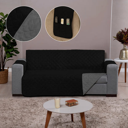 Capa Protetora Sofá Cinza-Preto