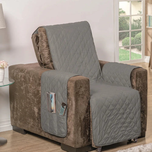 Capa Protetora Poltrona Cinza-Preto