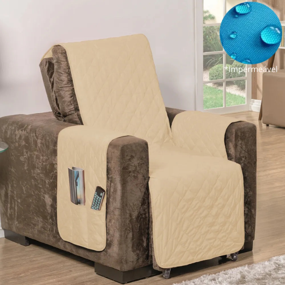 Capa Protetora Poltrona Impermeável Caqui-Palha