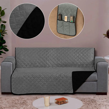 Capa Protetora Sofá Cinza-Preto
