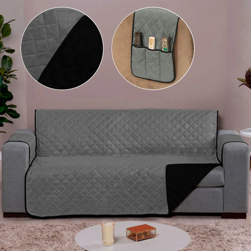 Capa Protetora Sofá Cinza-Preto