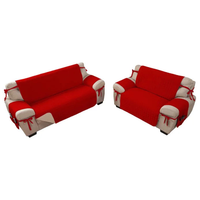 Capa Protetora Sofá Embeleze Vermelho-Caqui