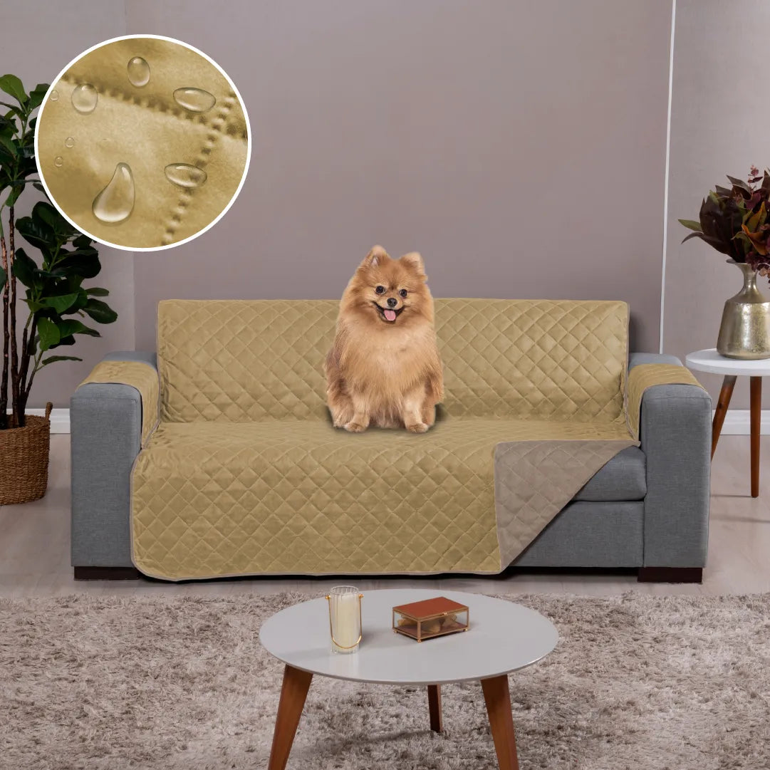 Capa Protetora Sofá Impermeável Caqui-Palha