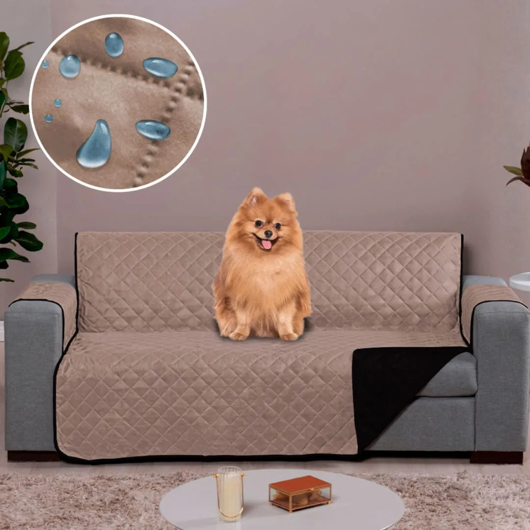 Capa Protetora Sofá Impermeável Caqui-Preto