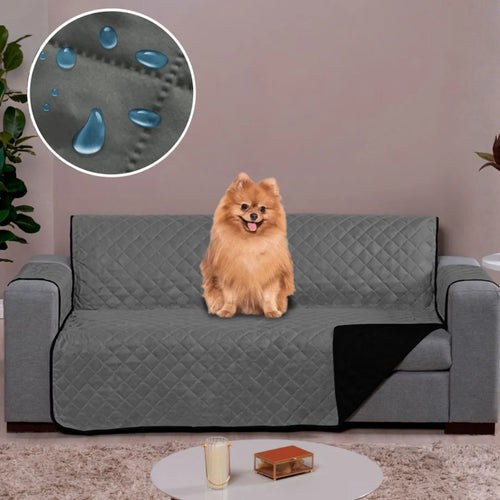 Capa Protetora Sofá Impermeável Cinza-Preto