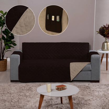 Capa Protetora Sofá Caqui-Tabaco