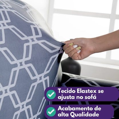 Capa de Sofá Elastex - Geo Chumbo