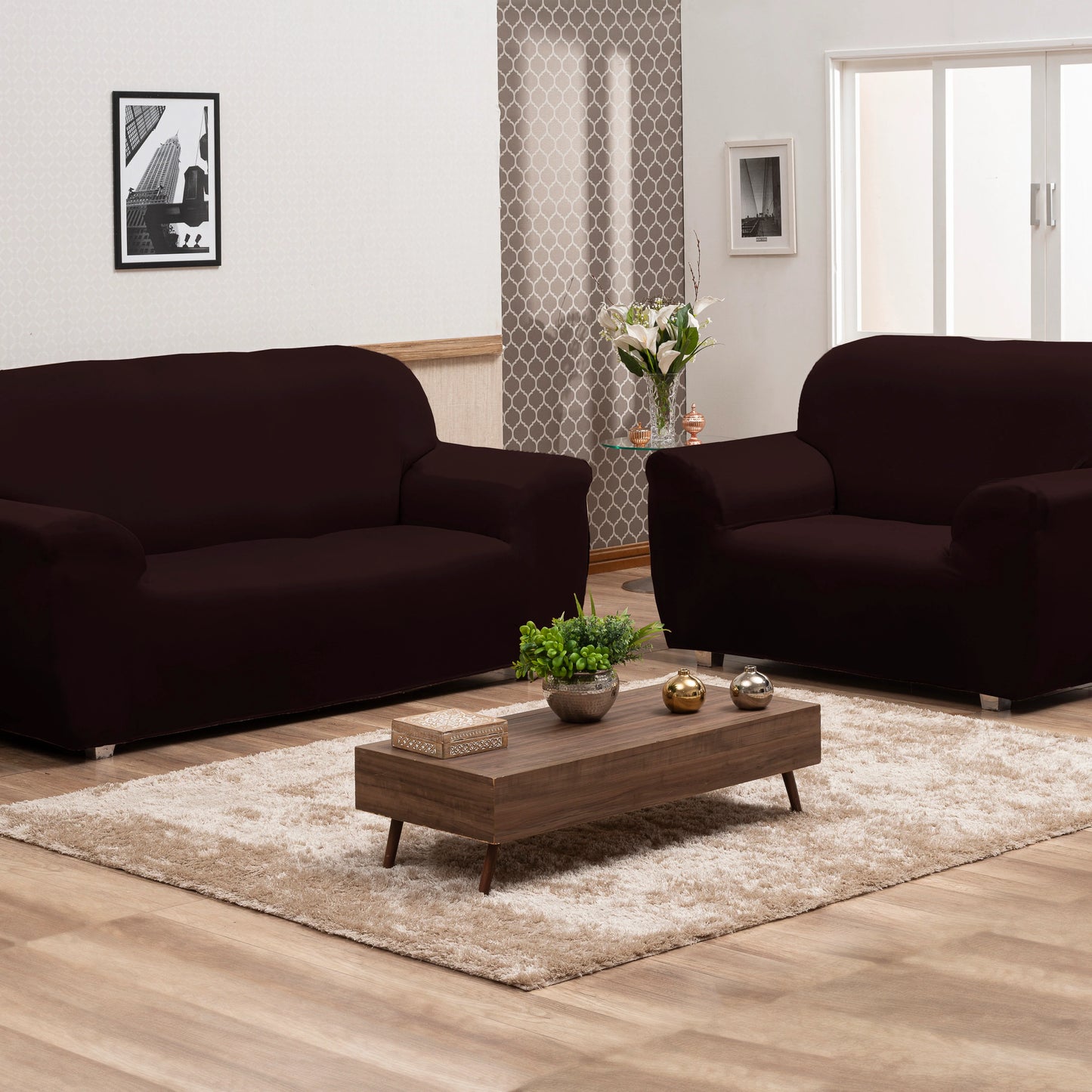 Capa de Sofá Elastex - Marrom Tabaco