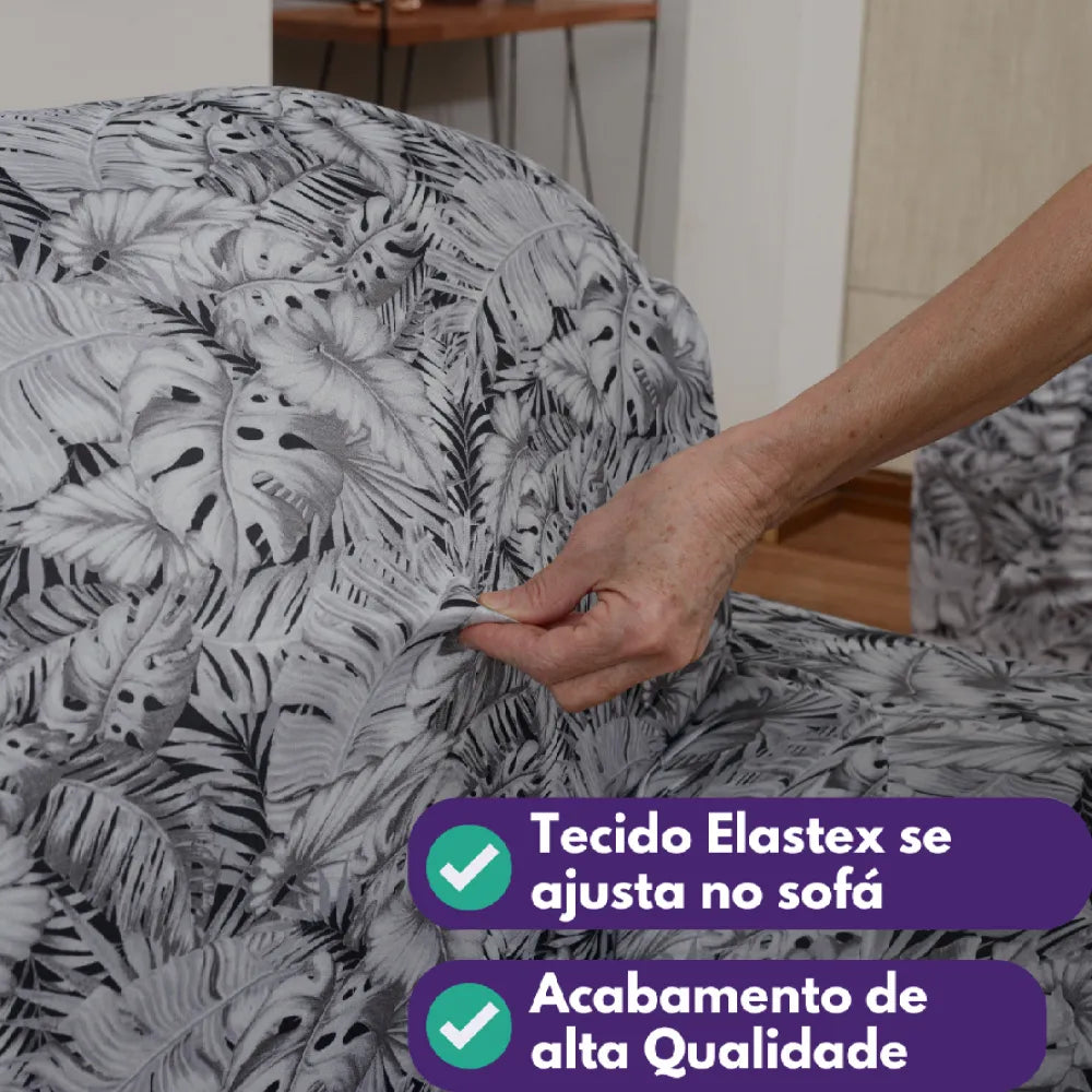 Capa de Sofá Elastex - White Flower