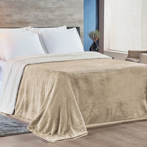 Cobertor Alaska Dupla Face - Caqui