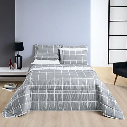 Cobre Leito Dupla Face Austin Cinza - Vários Tamanhos