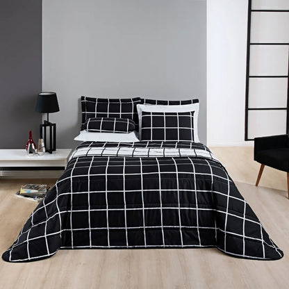 Cobre Leito Dupla Face Austin Preto - Vários Tamanhos