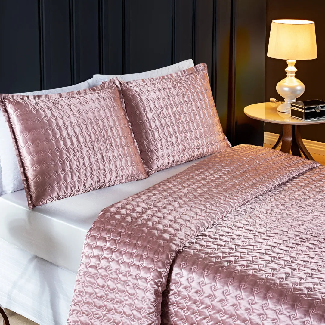 Cobre Leito Dupla Face Cetim Shine Rosê - Vários Tamanhos