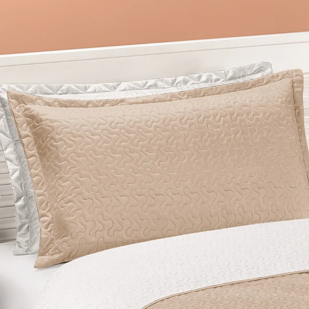 Cobre Leito Dupla Face Clara Caqui e Branco - Vários tamanhos