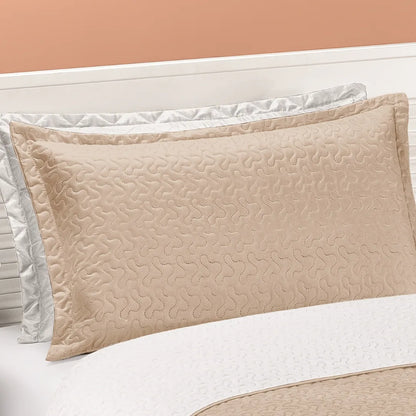 Cobre Leito Dupla Face Clara Caqui e Branco - Vários tamanhos