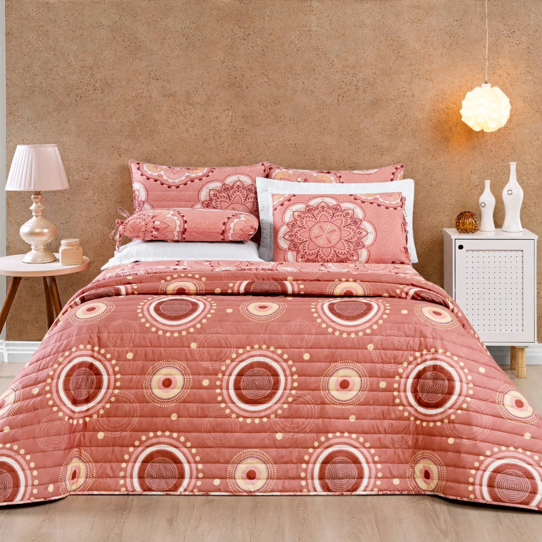 Cobre Leito Dupla Face Floreal Renda - Vários Tamanhos